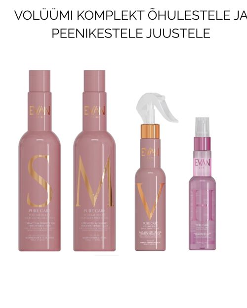 Volüümi andev ja juuksekasvu parandav komplekt õhukestele juustele